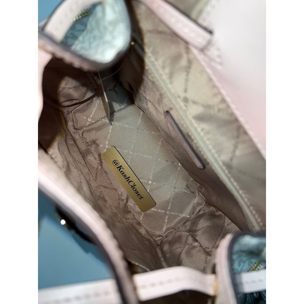 Michael Kors MK Jet Set Item Medium Chain Backpack -Powder Blush Multi - Picture 9 of 12